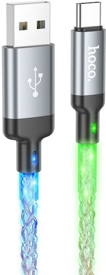 xlarge_20230810143717_hoco_u112_shine_led_usb_2_0_cable_usb_c_male_usb_a_male_chryso_1m HOCO U112 ΚΑΛΩΔΙΟ TYPE C ΦΟΡΤΙΣΗΣ+DATA 1m ΠΟΛΥΧΡΩΜΟ LED - Image 1
