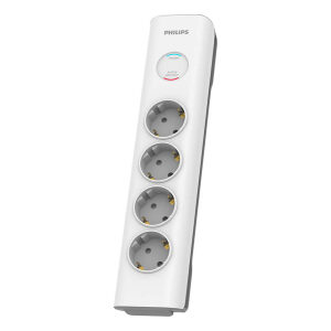 PHILIPS πολύπριζο ασφαλείας SPN7040WA, 4x schuko 16A, 2m, λευκό