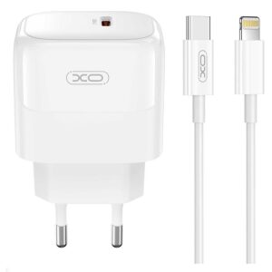 XO L136 ΦΟΡΤΙΣΤΗΣ PD20W, 1 ΘΥΡΑ, ΜΕ ΚΑΛΩΔΙΟ TYPE-C ΣΕ LIGHTNING, ΛΕΥΚΟ