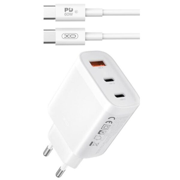 XO L117 ΦΟΡΤΙΣΤΗΣ, 2 ΘΥΡΕΣ PD45W ΚΑΙ 1 ΘΥΡΑ QC3.0 18W, ΜΕ ΚΑΛΩΔΙΟ TYPE-C - Image 1